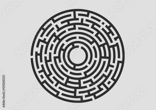 Black labyrinth logo on white background