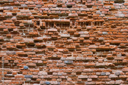 Background of old vintage brick wall, real photo
