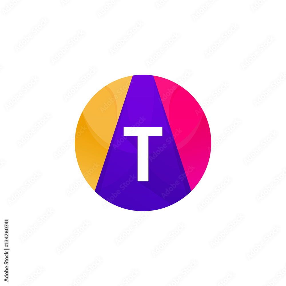 Funny flat circle sphere logo web icon T letter sign vector desi Funny flat circle sphere logo web icon T letter sign vector desi