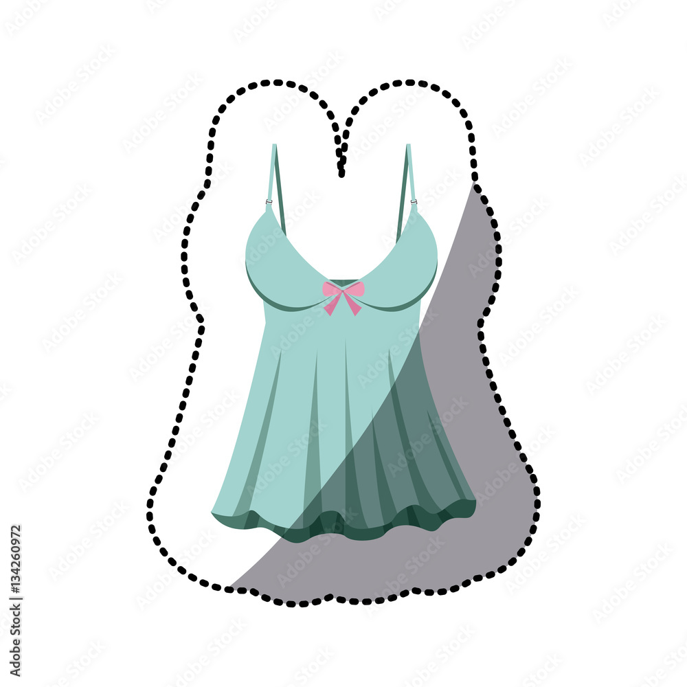 dotted sticker of blue sexy fashion female lingerie with bow vector illustration dotted sticker of blue sexy fashion female lingerie with bow vector illustration
