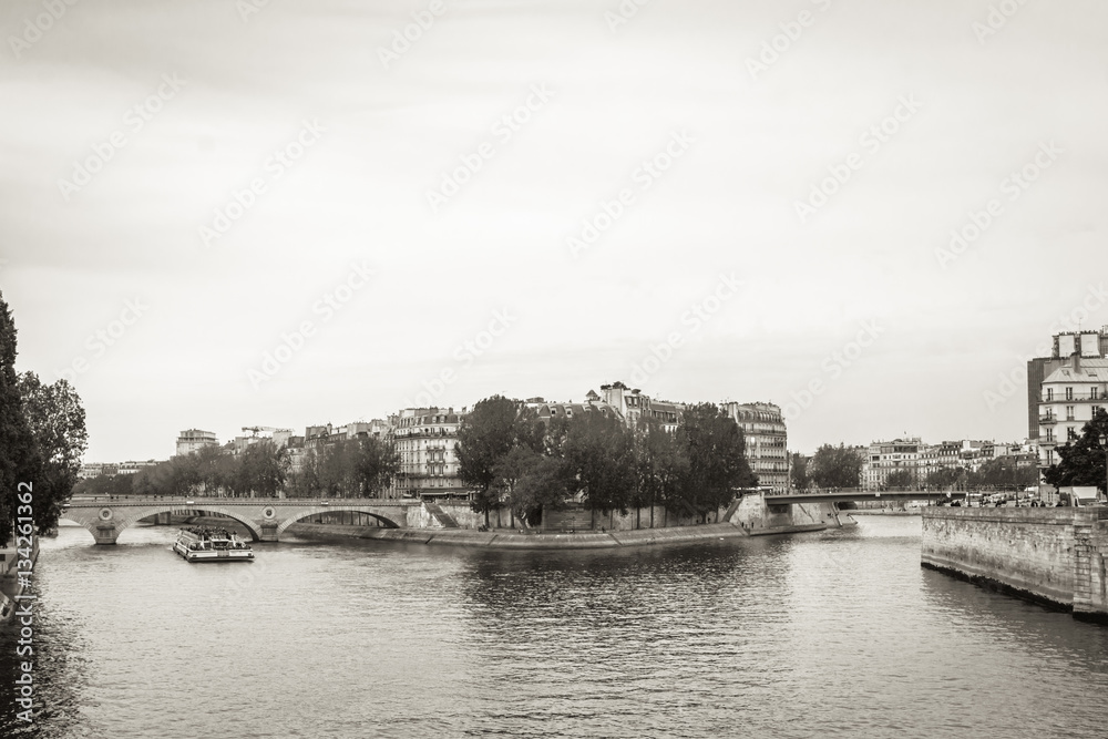 Seine river at Saint Louis island confluence in Paris