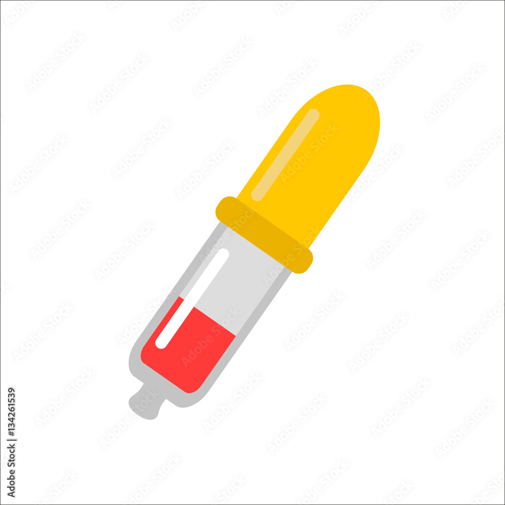 Plastic pipette medical glassware vector illustration. Plastic pipette medical glassware vector illustration.