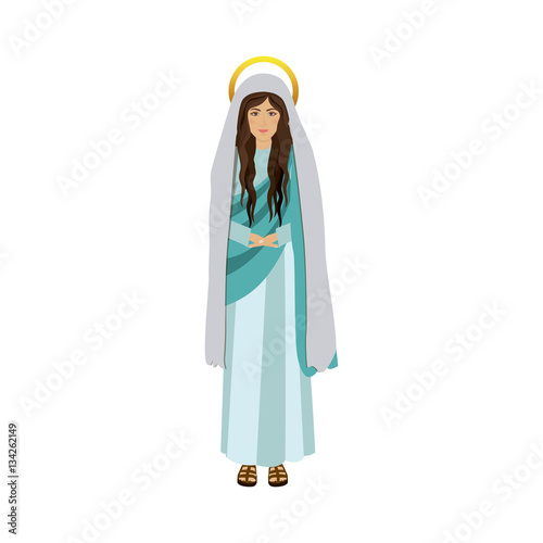 colorful figure human of saint virgin maria vector illustration