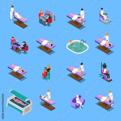 Beauty Salon Isometric Set