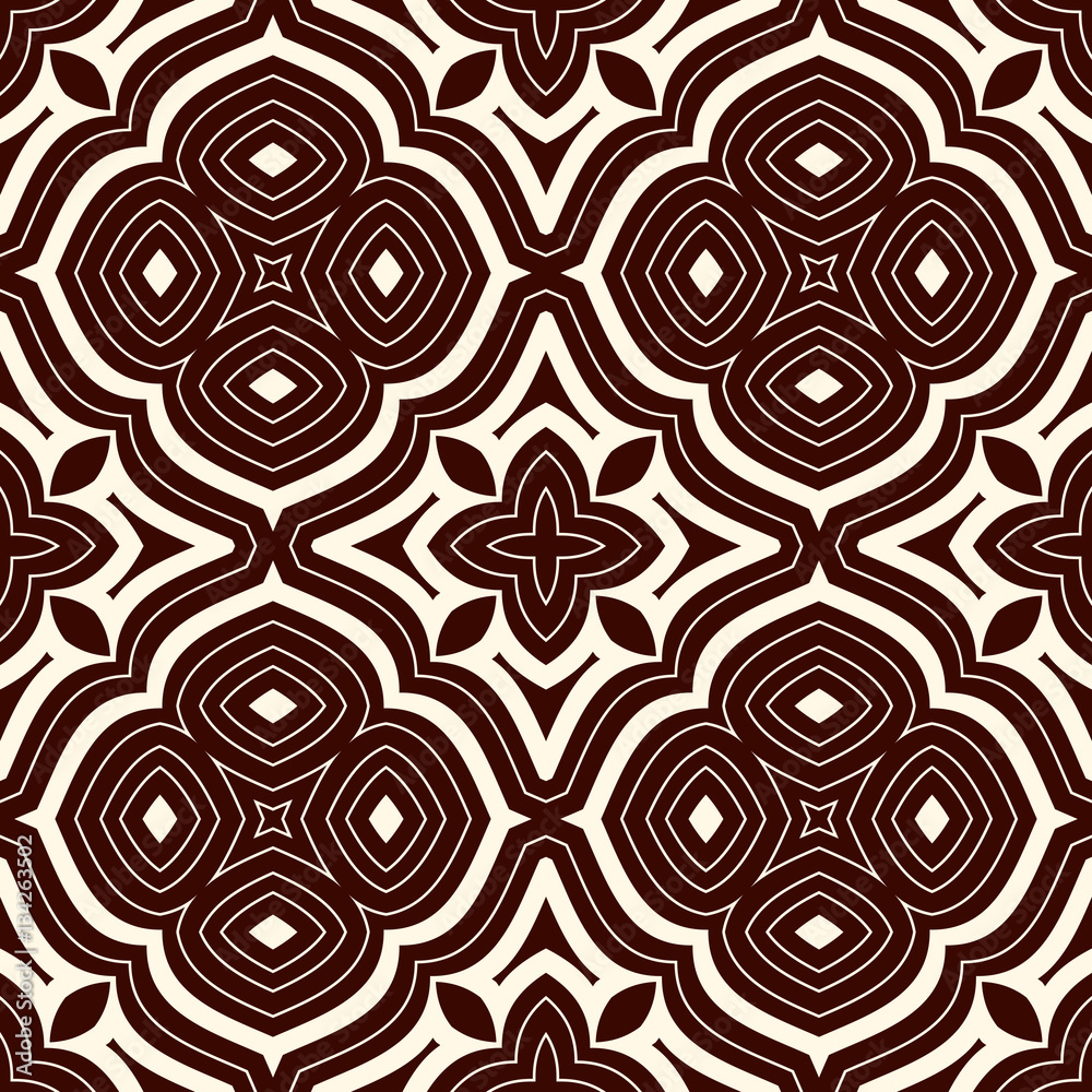 Outline seamless pattern with floral motif. Ornamental abstract background. Ethnic and tribal print. Outline seamless pattern with floral motif. Ornamental abstract background. Ethnic and tribal print.