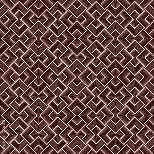 Outline seamless pattern with geometric ornament. Modern style background. Repeated figures wallpaper. Fish scale motif