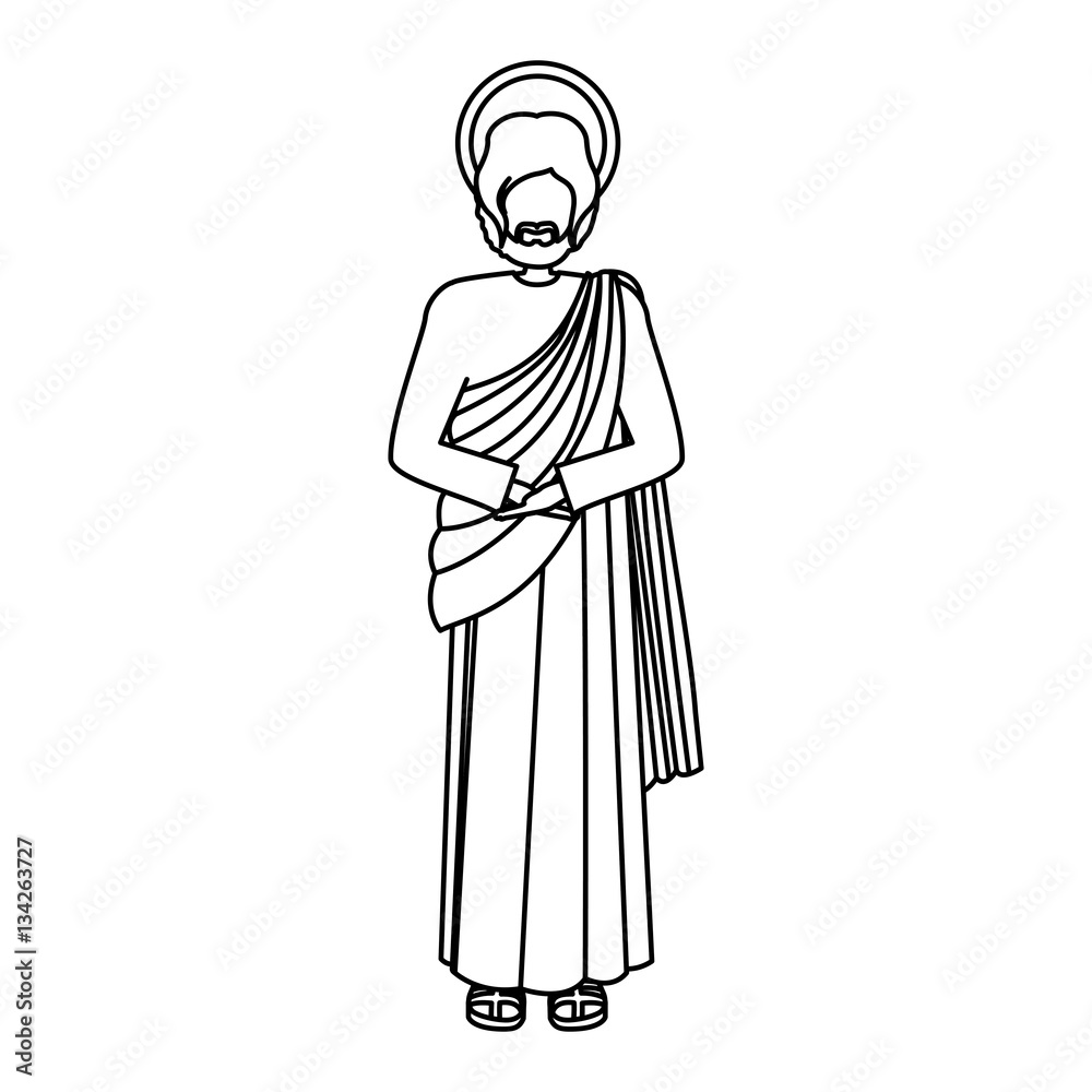 silhouette figure human of saint joseph vector illustration silhouette figure human of saint joseph vector illustration