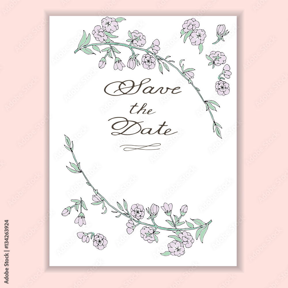 Wedding invitation, save the date cards. Menu, banner template Inside Save The Date Banner Template