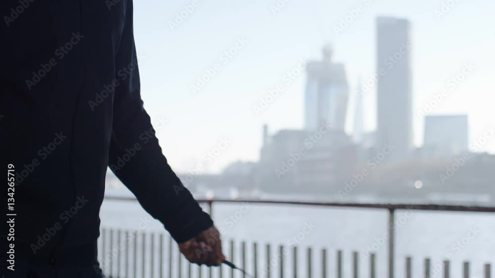 4K Anonymous athletic man skipping in the city, in slow motion 4K Anonymous athletic man skipping in the city, in slow motion