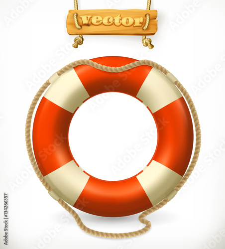 Lifebuoy, 3d vector icon