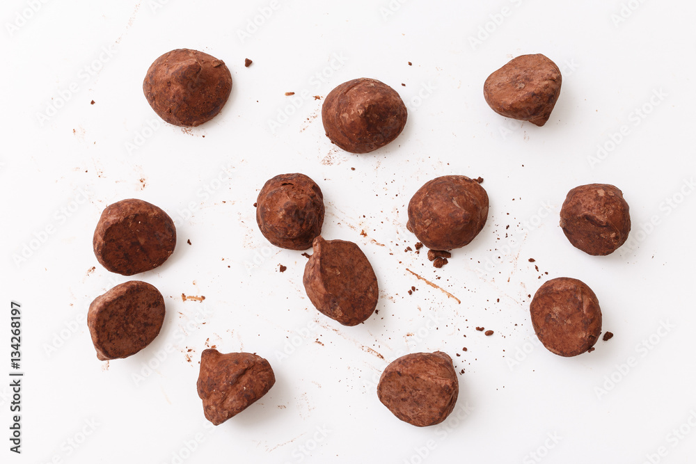 custom made wallpaper toronto digitalTruffles pattern, top view flat lay of various chocolate sweets