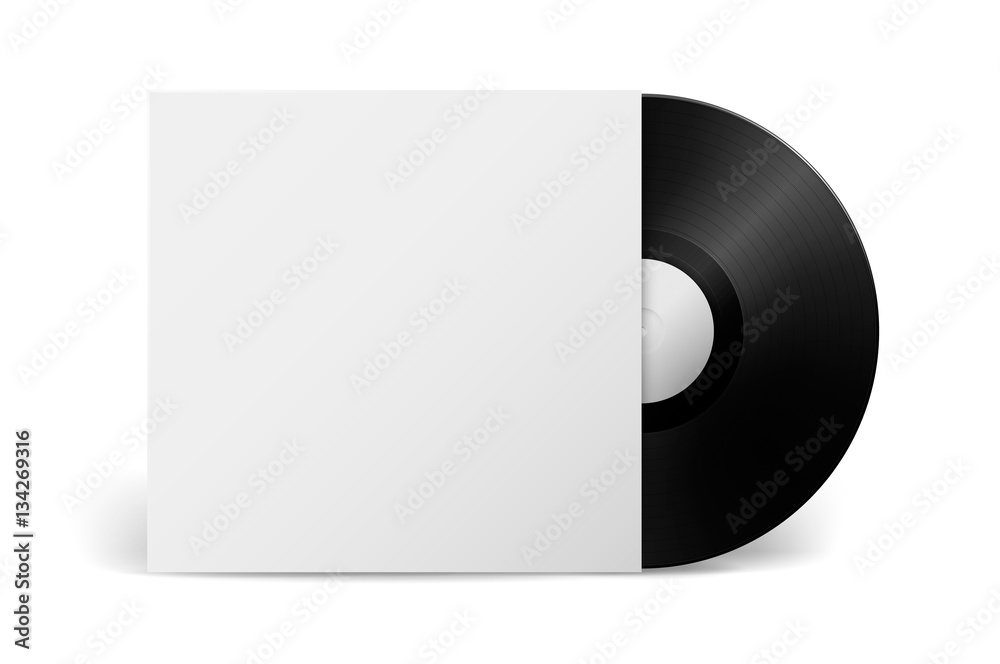 Realistic vector music gramophone vinyl LP record with cover isolated on  white background. Design template of retro long play. Stock-Vektorgrafik |  Adobe Stock