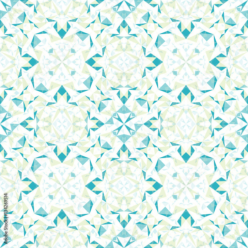 Vector Modern White Blue Green Abstract Geometric Textured Seamless Pattern B...