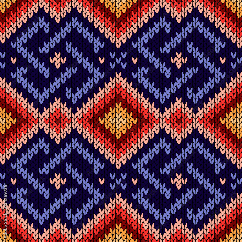 Seamless ornamental knitted pattern Seamless ornamental knitted pattern