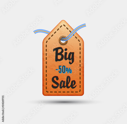 Price tag with big sale -50%
