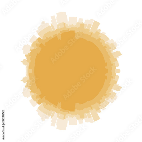 The silhouette city on white background. The flat vector illustration.