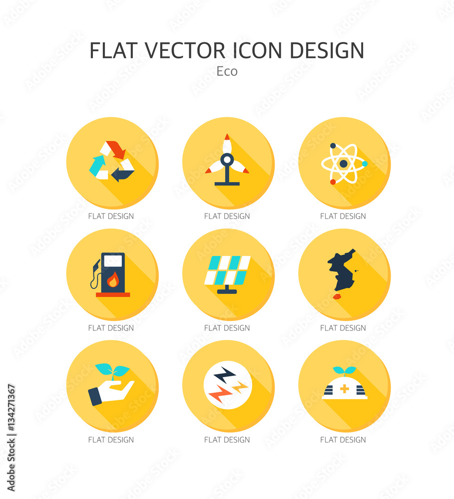 eco Flat Icon Set