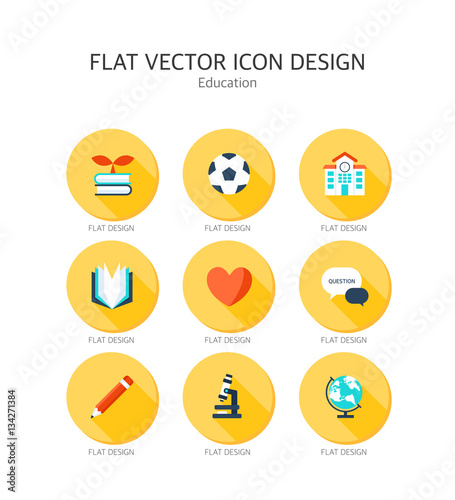 education Flat Icon Set