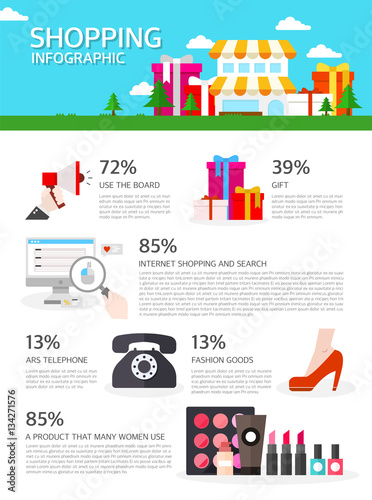 shopping Info graphic illustration