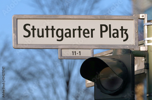 Photography Stuttgarter Platz Berlin, Straßenschild