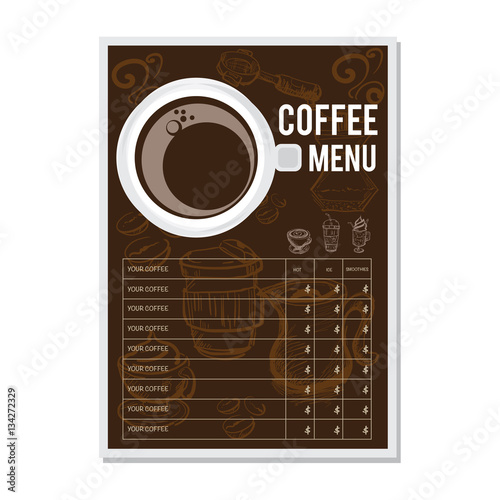 coffee menu graphic  design template