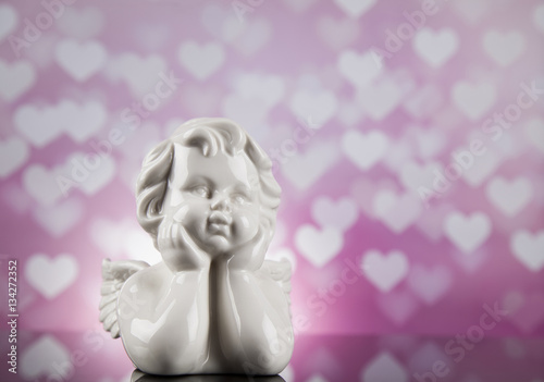Angel, Happy Valentine's Day, heart background
