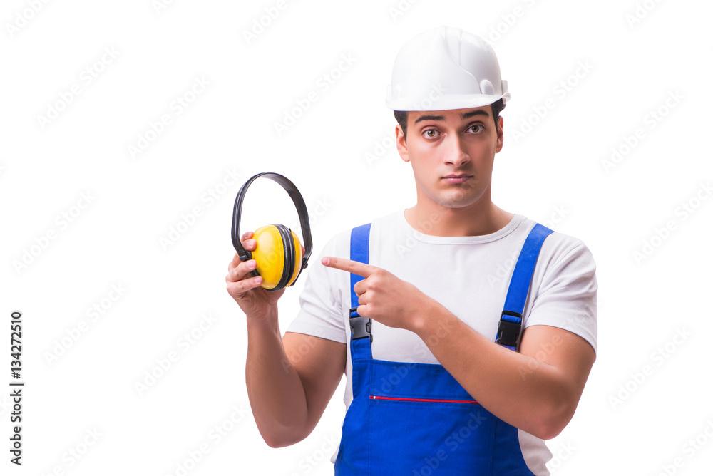 Construction worker isolated on white background Construction worker isolated on white background