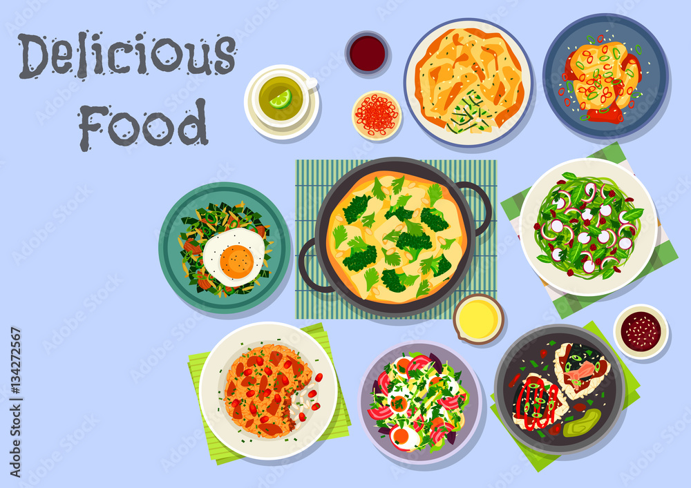 Tasty breakfast dishes icon for menu design Tasty breakfast dishes icon for menu design