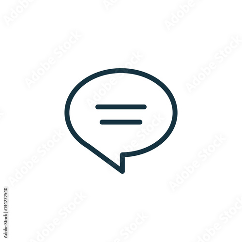 speech bubble thin  line icon on white background  isolated flat