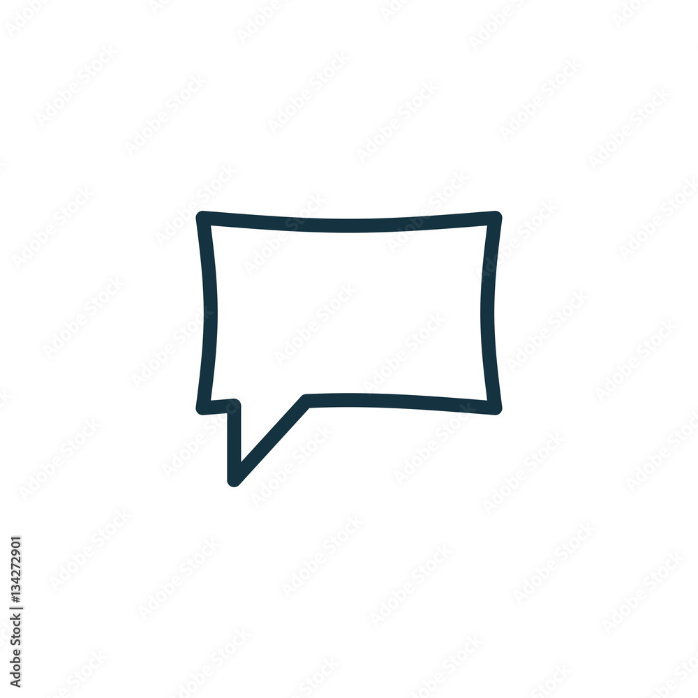 Naklejka premium speech bubble thin, line icon on white background; isolated flat
