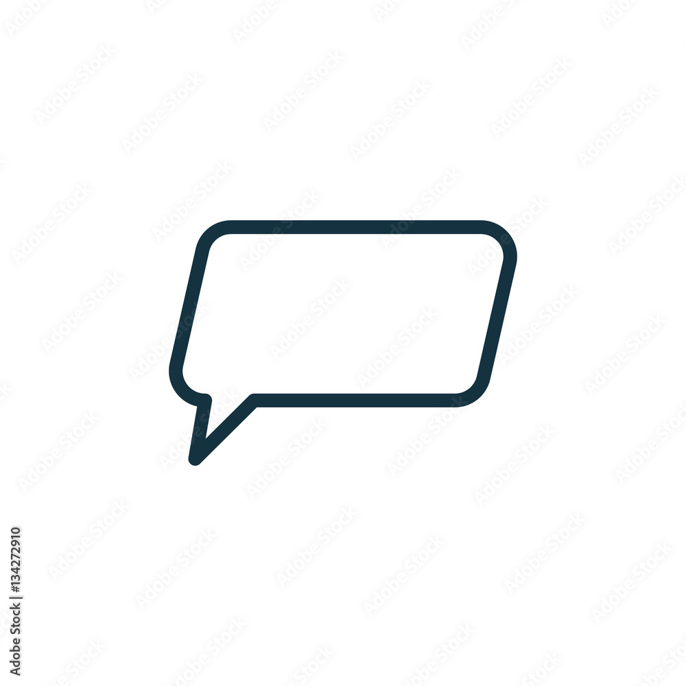 Naklejka premium speech bubble thin, line icon on white background; isolated flat