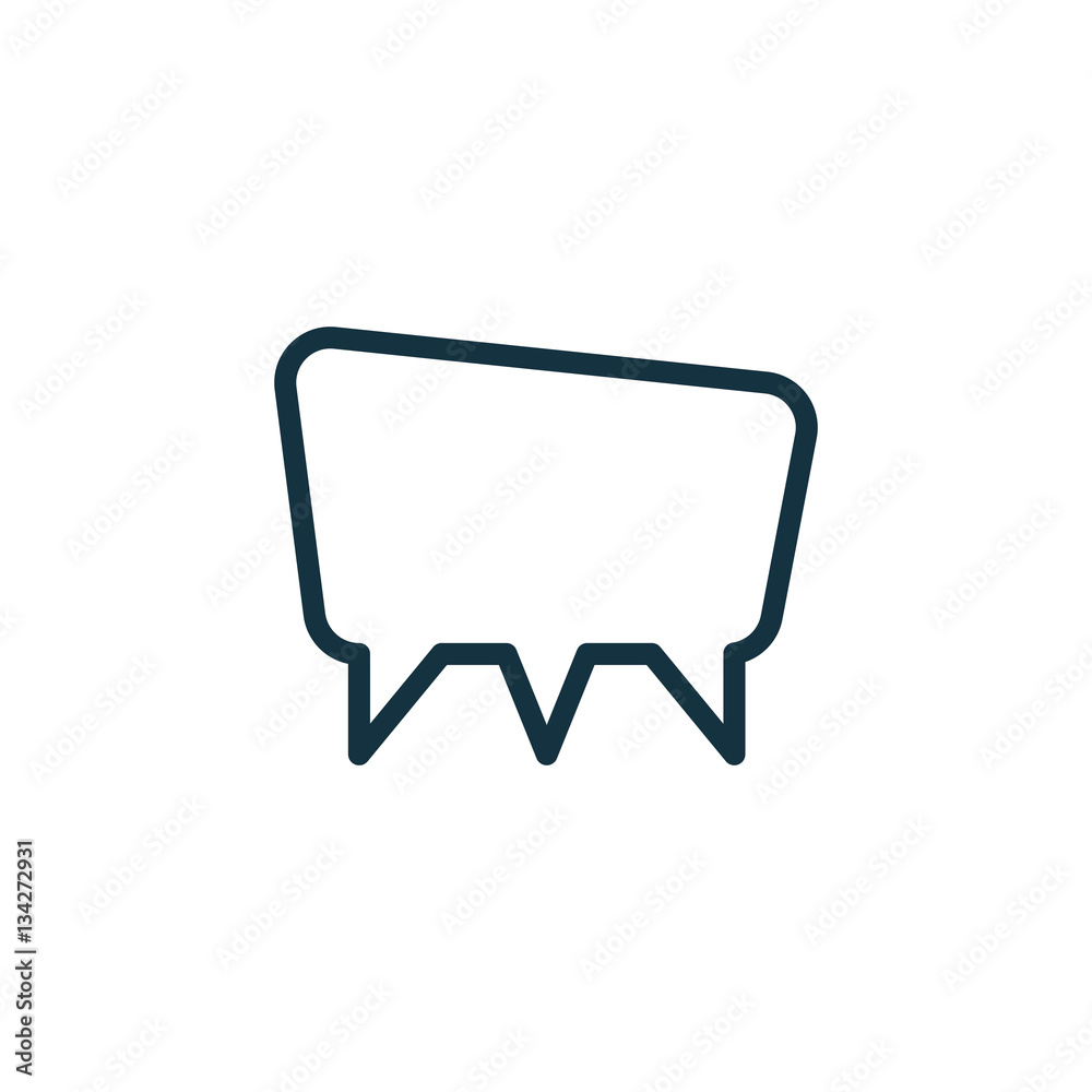 Naklejka premium speech bubble thin, line icon on white background; isolated flat