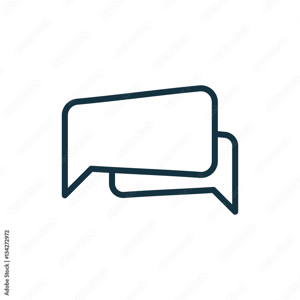 Naklejka premium speech bubble thin, line icon on white background; isolated flat