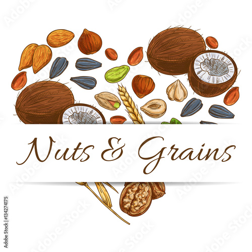 Heart made up of nut, grain, seed and bean