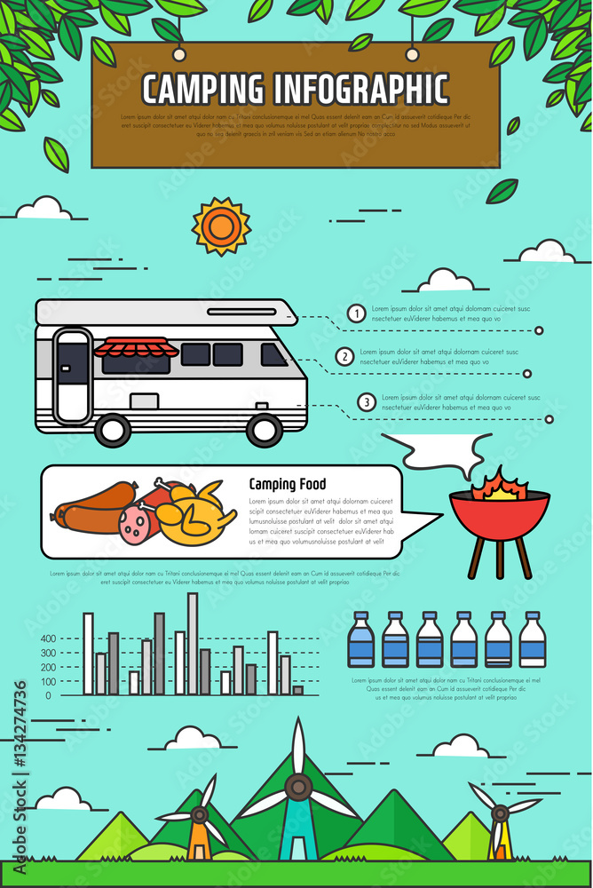Camping Info graphic illustration