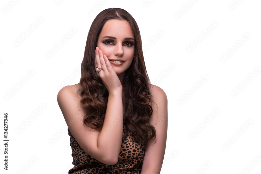 Young woman in beauty concept on white isolated background Young woman in beauty concept on white isolated background