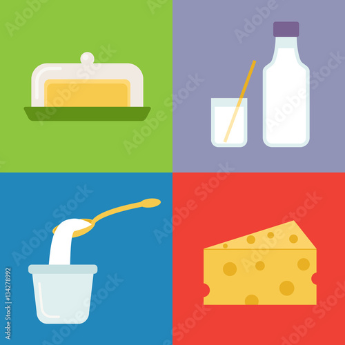 Set of dairy products photo