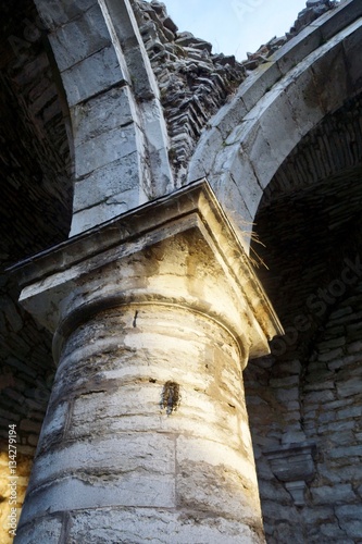 old column head in ruin