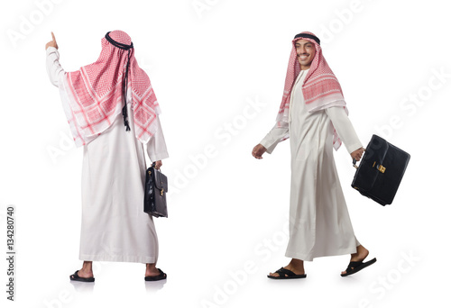 Arab businessman isolated on white