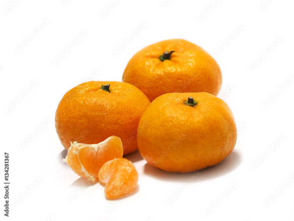 Groupe of Orange isolated on white