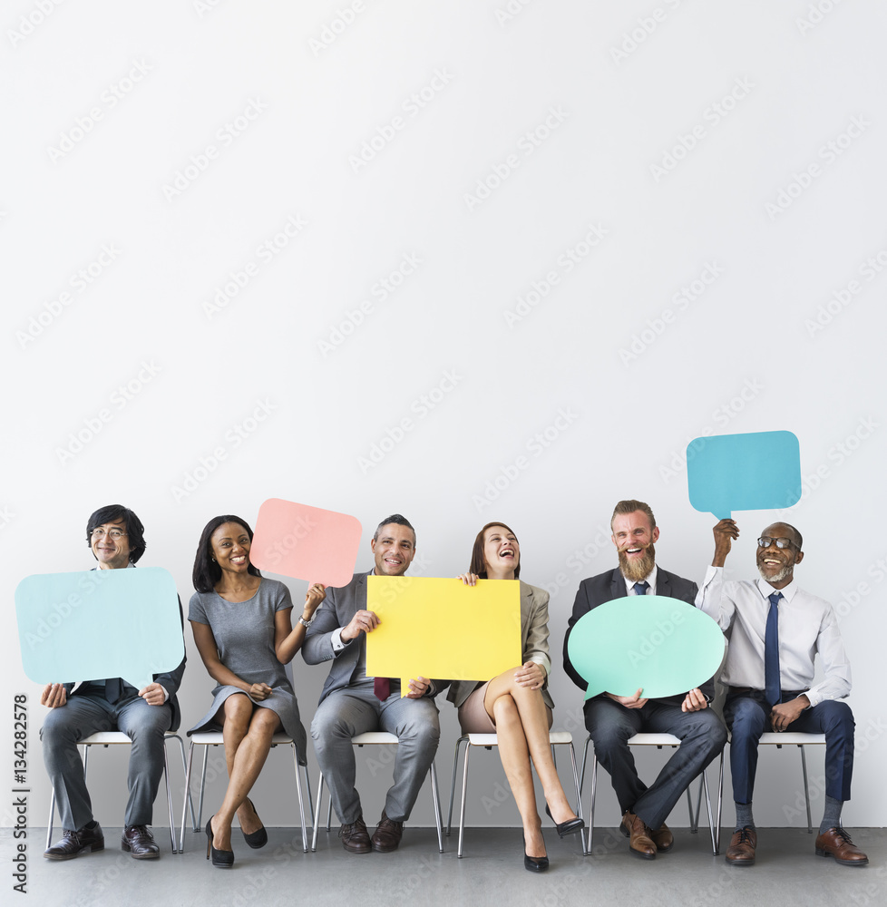 Fototapeta premium Business Team Speech Bubble Holding Concept