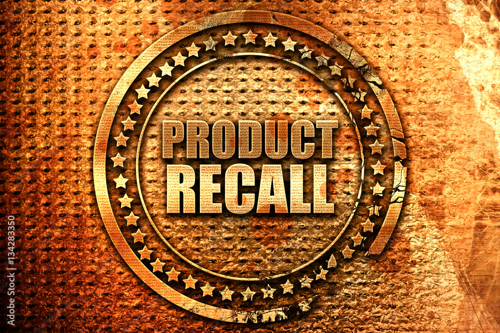 product recall, 3D rendering, grunge metal stamp product recall, 3D rendering, grunge metal stamp