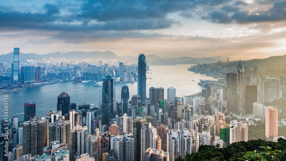 Panorama view on Hong Kong Peak, Hong Kong