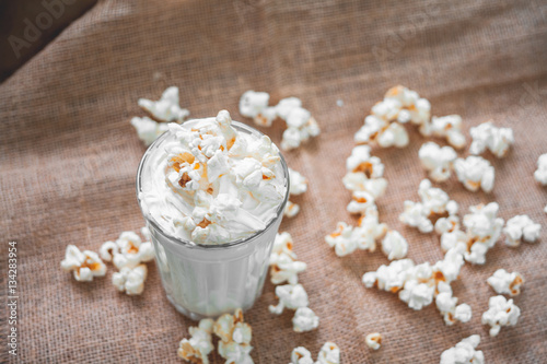 Milkshake with popcorn