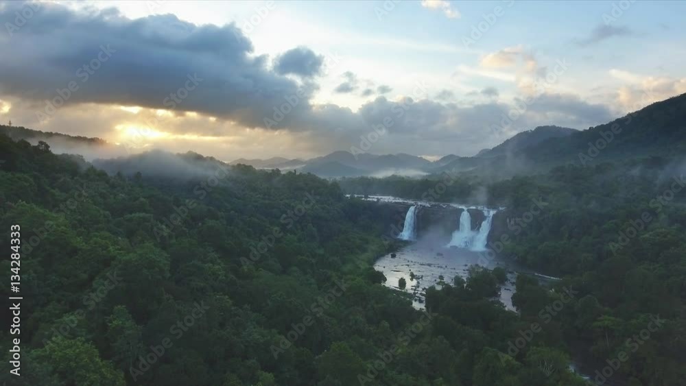 Athirappilly Falls Kerala India aerial