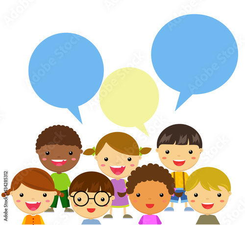 happy kids talking