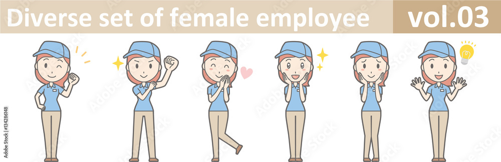 Diverse set of female employee, EPS10 vol.03