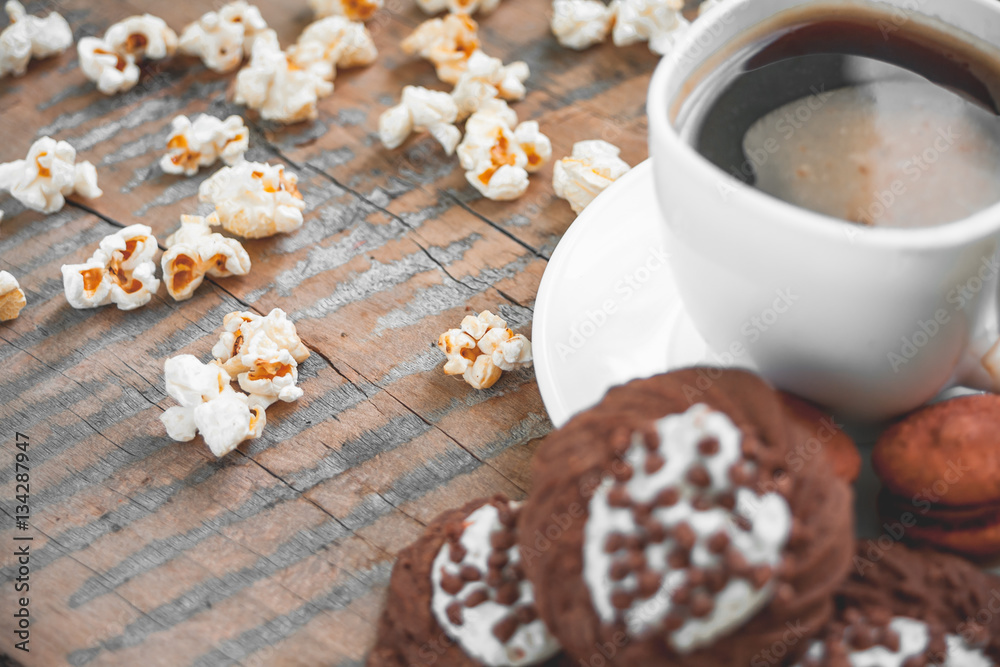 Coffee mug with chocolate cookies Coffee mug with chocolate cookies
