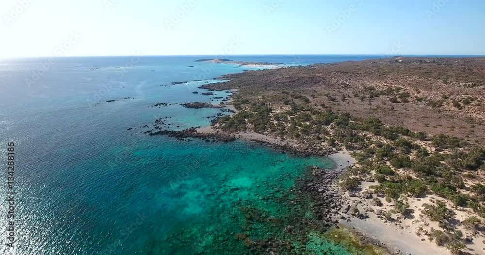 Beautiful view of blue beach Elafonissi at Crete Beautiful view of blue beach Elafonissi at Crete