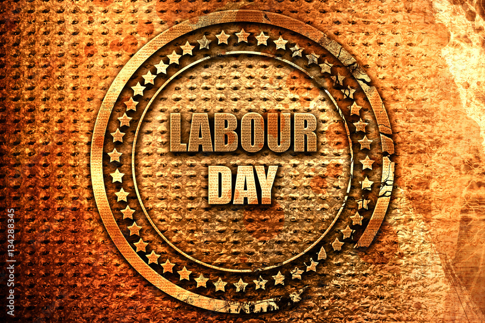 labour day, 3D rendering, grunge metal stamp labour day, 3D rendering, grunge metal stamp